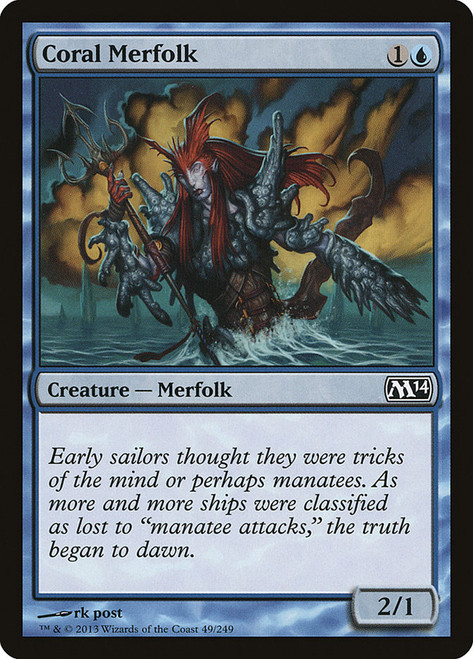 Coral Merfolk\nMagic 2014 Core Set\nSingle\nMagic The Gathering