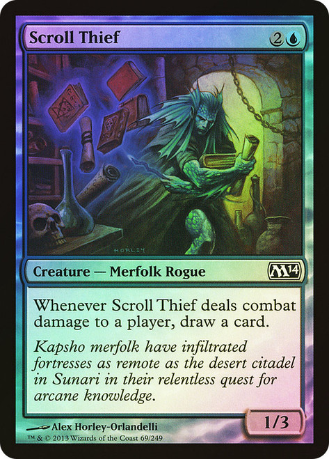 Scroll Thief\nMagic 2014 Core Set\nSingle\nMagic The Gathering