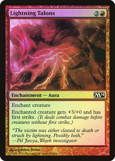 Lightning Talons\nMagic 2014 Core Set\nSingle\nMagic The Gathering