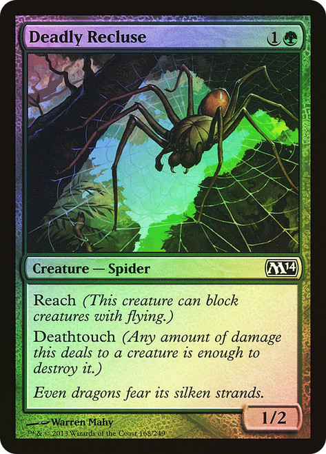 Deadly Recluse\nMagic 2014 Core Set\nSingle\nMagic The Gathering