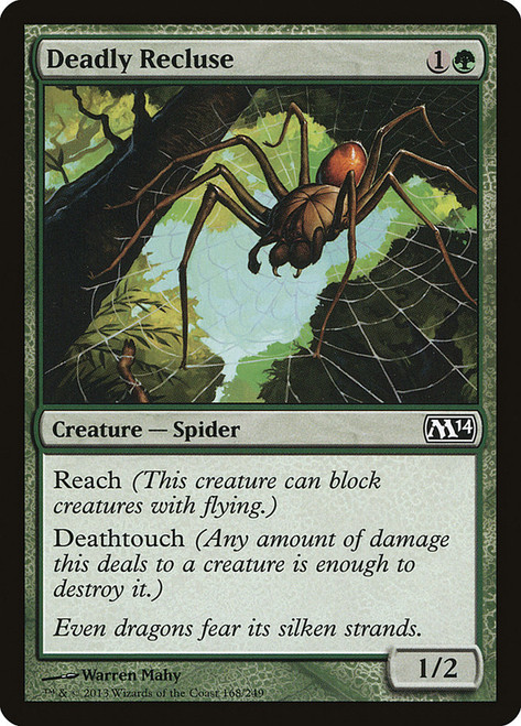 Deadly Recluse\nMagic 2014 Core Set\nSingle\nMagic The Gathering