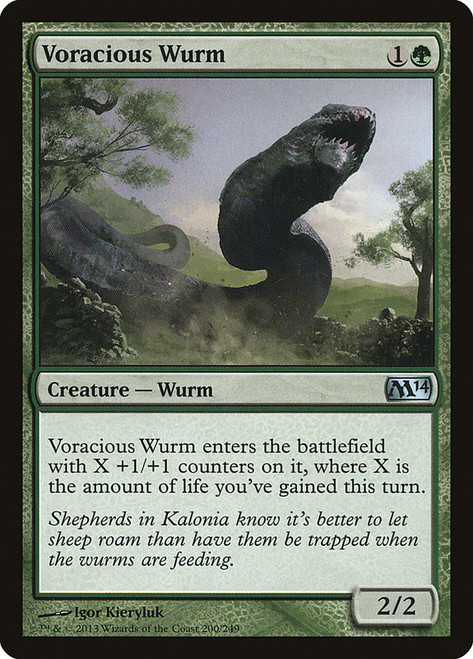 Voracious Wurm\nMagic 2014 Core Set\nSingle\nMagic The Gathering