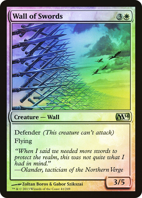 Wall of Swords\nMagic 2014 Core Set\nSingle\nMagic The Gathering