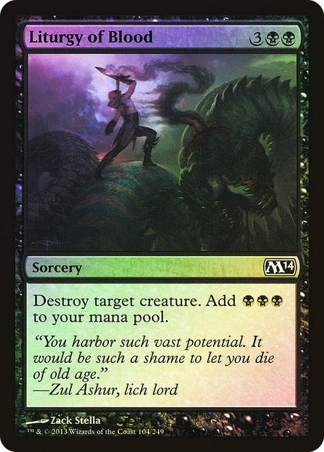 Liturgy of Blood\nMagic 2014 Core Set\nSingle\nMagic The Gathering