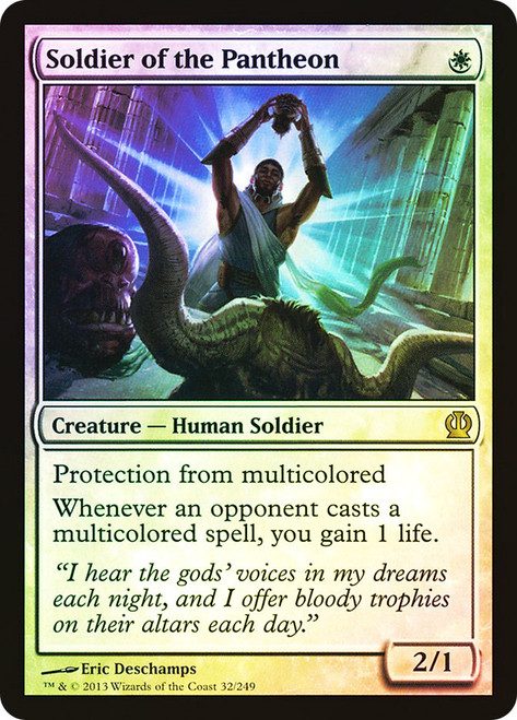 Soldier of the Pantheon\nTheros\nSingle\nMagic The Gathering