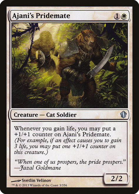 Ajani's Pridemate\nCommander: 2013 Edition\nSingle\nMagic The Gathering