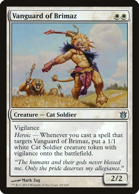 Vanguard of Brimaz\nBorn of the Gods\nSingle\nMagic The Gathering
