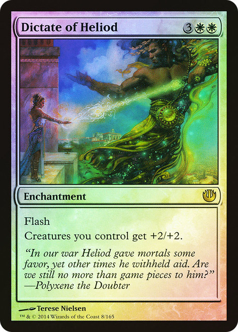 Dictate of Heliod\nJourney into Nyx\nSingle\nMagic The Gathering