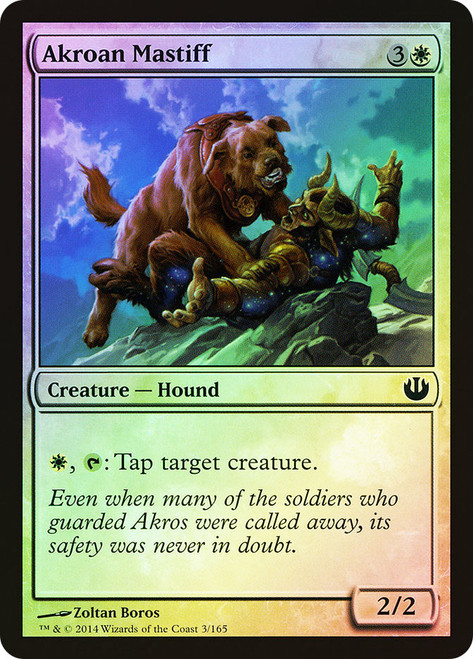 Akroan Mastiff\nJourney into Nyx\nSingle\nMagic The Gathering