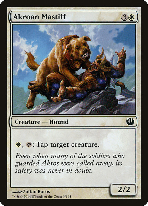 Akroan Mastiff\nJourney into Nyx\nSingle\nMagic The Gathering