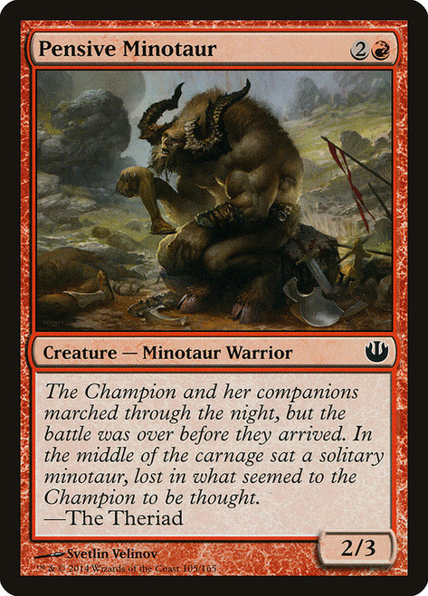 Pensive Minotaur\nJourney into Nyx\nSingle\nMagic The Gathering