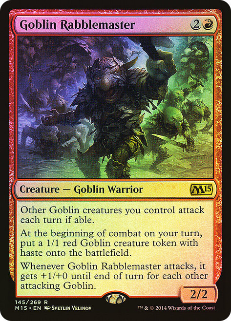 Goblin Rabblemaster\nMagic 2015 Core Set\nSingle\nMagic The Gathering