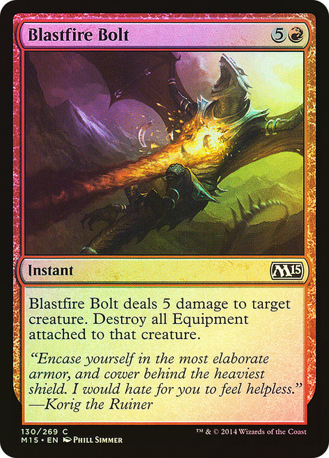 Blastfire Bolt\nMagic 2015 Core Set\nSingle\nMagic The Gathering