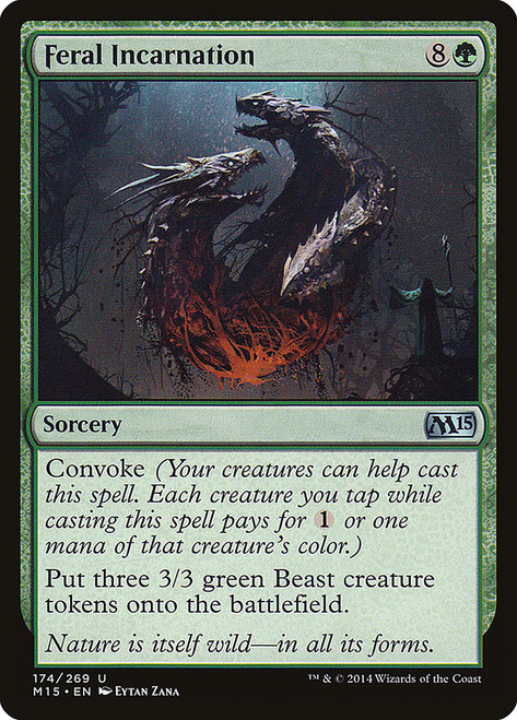 Feral Incarnation\nMagic 2015 Core Set\nSingle\nMagic The Gathering