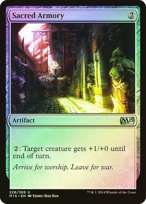 Sacred Armory\nMagic 2015 Core Set\nSingle\nMagic The Gathering