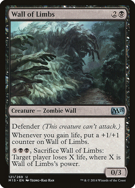 Wall of Limbs\nMagic 2015 Core Set\nSingle\nMagic The Gathering