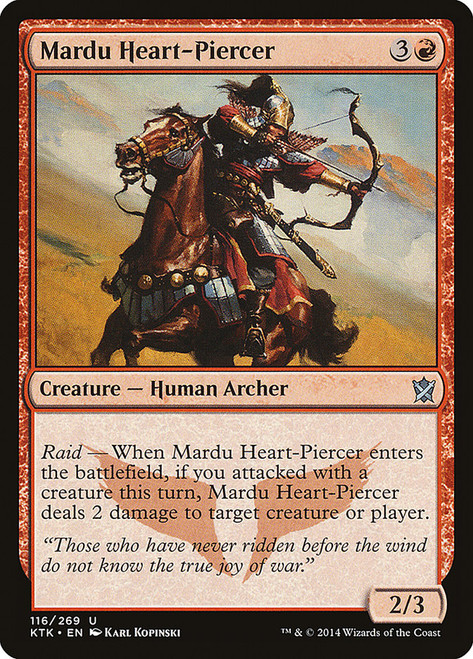 Mardu Heart-Piercer\nKhans of Tarkir\nSingle\nMagic The Gathering