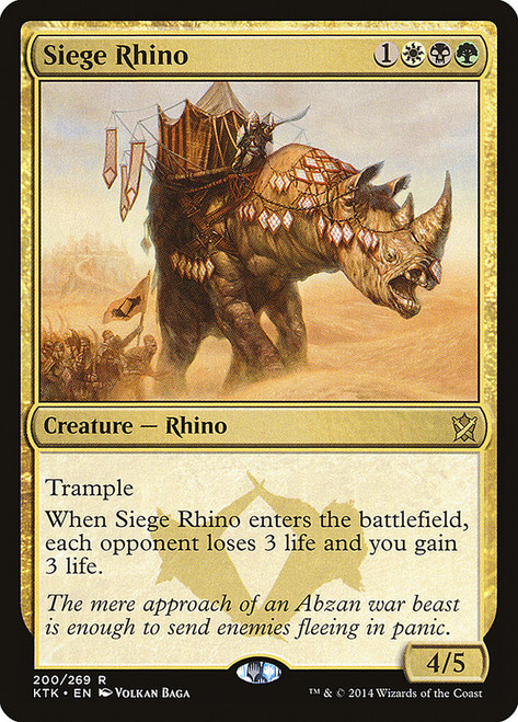 Siege Rhino\nKhans of Tarkir\nSingle\nMagic The Gathering