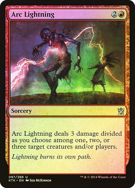 Arc Lightning\nKhans of Tarkir\nSingle\nMagic The Gathering