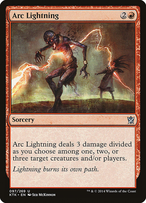 Arc Lightning\nKhans of Tarkir\nSingle\nMagic The Gathering