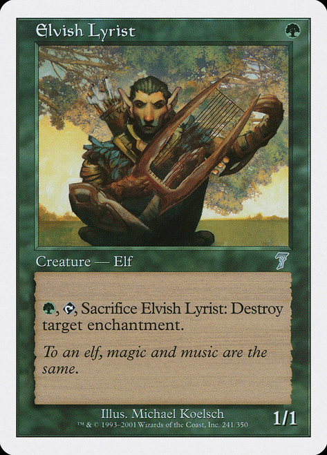 Elvish Lyrist\n7th Edition\nSingle\nMagic The Gathering