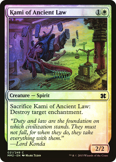 Kami of Ancient Law\nModern Masters: 2015 Edition\nSingle\nMagic The Gathering