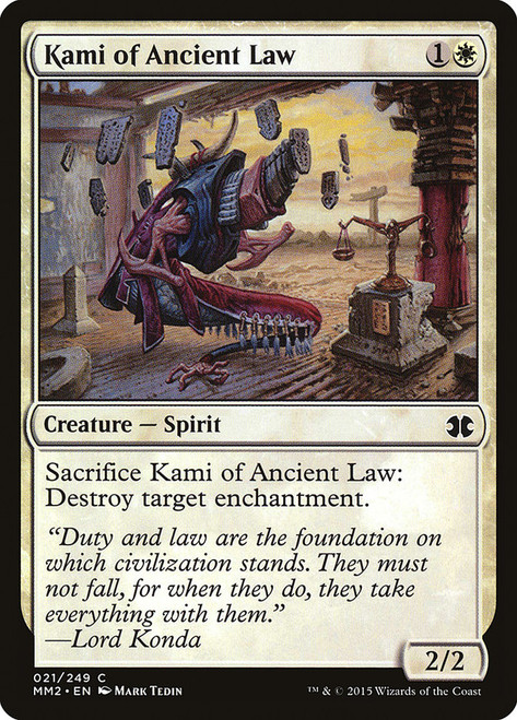 Kami of Ancient Law\nModern Masters: 2015 Edition\nSingle\nMagic The Gathering