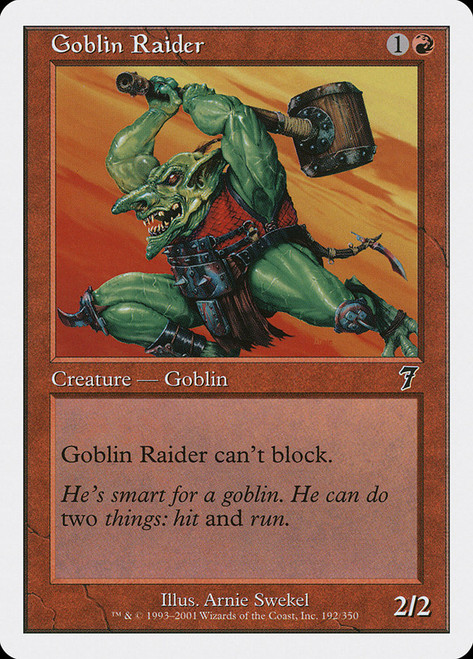 Goblin Raider\n7th Edition\nSingle\nMagic The Gathering