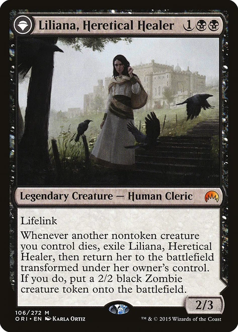 Liliana, Heretical Healer // Liliana, Defiant Necromancer\nMagic Origins\nSingle\nMagic The Gathering