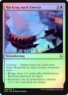 Retreat to Emeria
Battle for Zendikar (Foil) - German
Single
Magic The Gathering