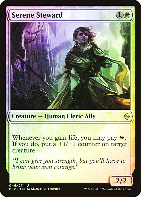 Serene Steward\nBattle for Zendikar\nSingle\nMagic The Gathering