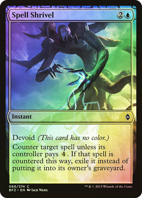Spell Shrivel\nBattle for Zendikar\nSingle\nMagic The Gathering
