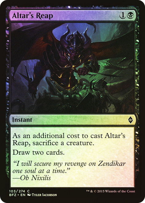 Altar's Reap\nBattle for Zendikar\nSingle\nMagic The Gathering