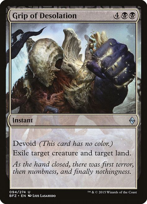 Grip of Desolation\nBattle for Zendikar\nSingle\nMagic The Gathering
