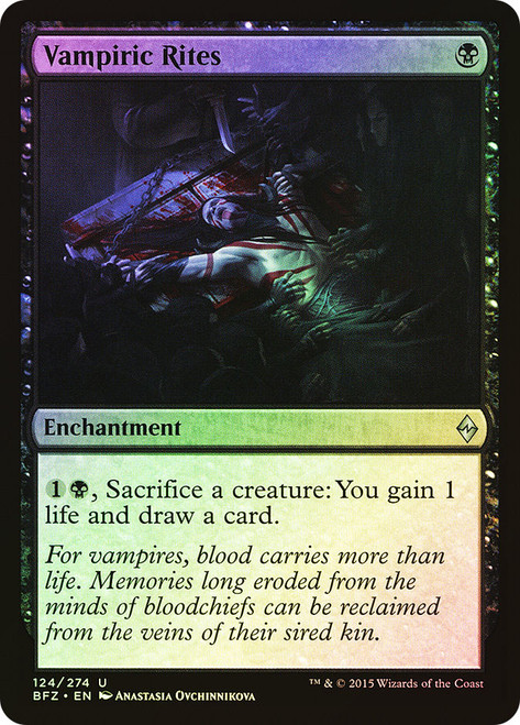 Vampiric Rites\nBattle for Zendikar\nSingle\nMagic The Gathering