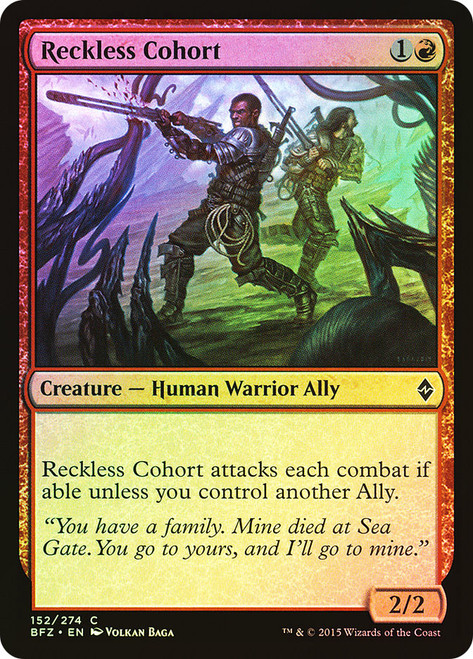 Reckless Cohort\nBattle for Zendikar\nSingle\nMagic The Gathering