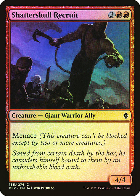 Shatterskull Recruit\nBattle for Zendikar\nSingle\nMagic The Gathering