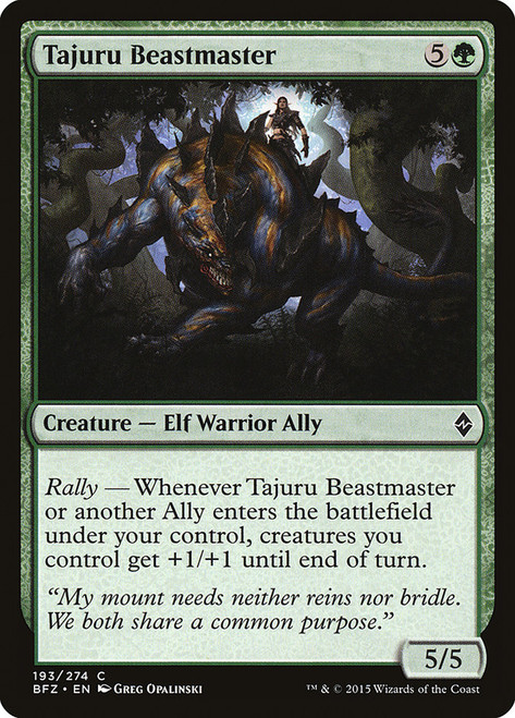 Tajuru Beastmaster\nBattle for Zendikar\nSingle\nMagic The Gathering