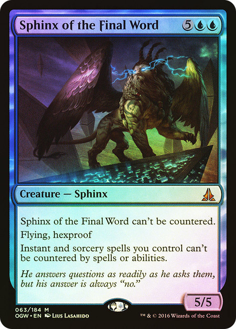 Sphinx of the Final Word\nOath of the Gatewatch\nSingle\nMagic The Gathering