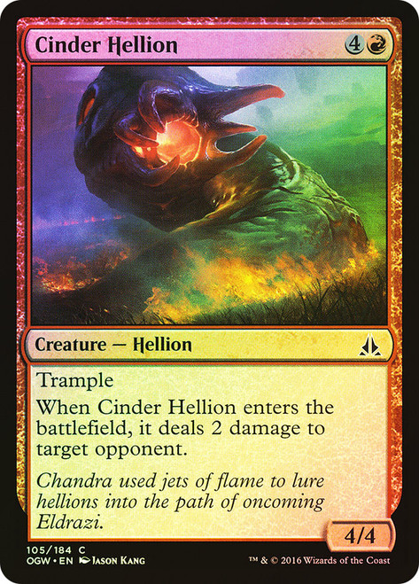 Cinder Hellion\nOath of the Gatewatch\nSingle\nMagic The Gathering