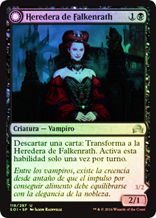 Heir of Falkenrath // Heir to the Night
Shadows over Innistrad - Spanish
Single
Magic The Gathering