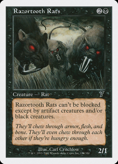 Razortooth Rats\n7th Edition\nSingle\nMagic The Gathering