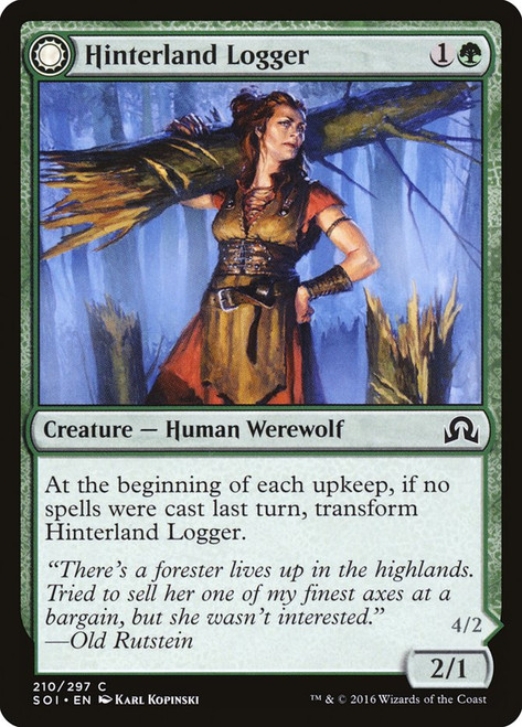Hinterland Logger // Timber Shredder\nShadows over Innistrad\nSingle\nMagic The Gathering