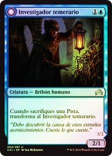 Daring Sleuth // Bearer of Overwhelming Truths
Shadows over Innistrad - Spanish
Single
Magic The Gathering