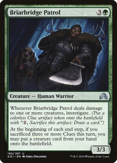 Briarbridge Patrol\nShadows over Innistrad\nSingle\nMagic The Gathering