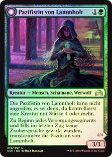 Lambholt Pacifist // Lambholt Butcher
Shadows over Innistrad - German
Single
Magic The Gathering