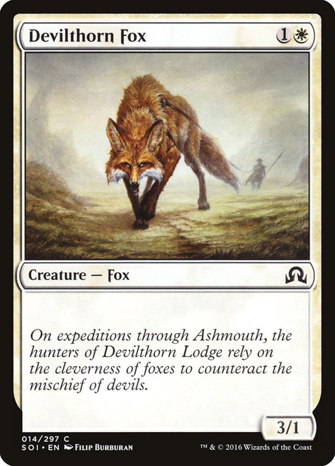 Devilthorn Fox\nShadows over Innistrad\nSingle\nMagic The Gathering