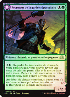 Duskwatch Recruiter // Krallenhorde Howler
Shadows over Innistrad - French
Single
Magic The Gathering