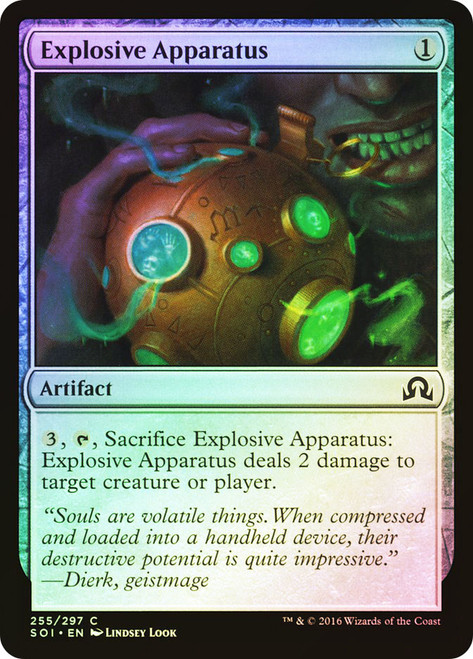 Explosive Apparatus\nShadows over Innistrad\nSingle\nMagic The Gathering