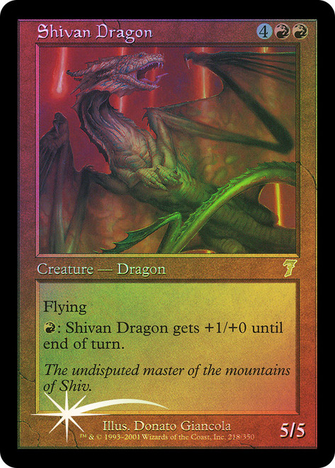 Shivan Dragon\n7th Edition\nSingle\nMagic The Gathering